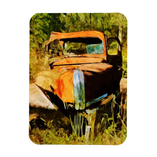 Rusty Pick Up Truck Abstract Magneet (Verticaal)