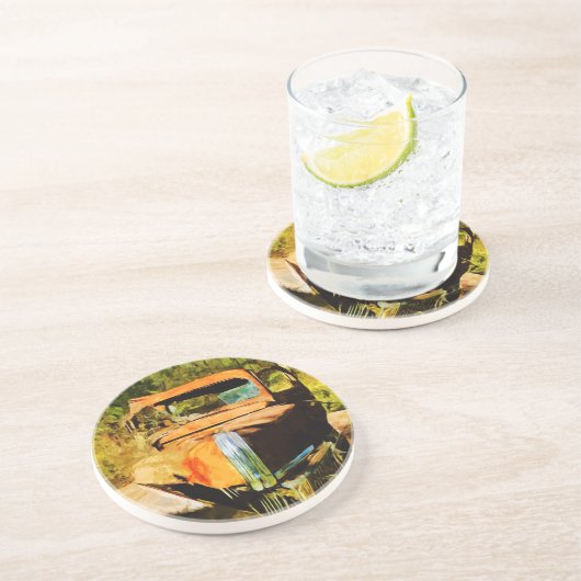 Rusty  Pick Up Truck Abstract Zandsteen Onderzetter (Zijkant)