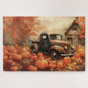 Rusty Pickup en Pompoenen Herfst 20x30 Legpuzzel
