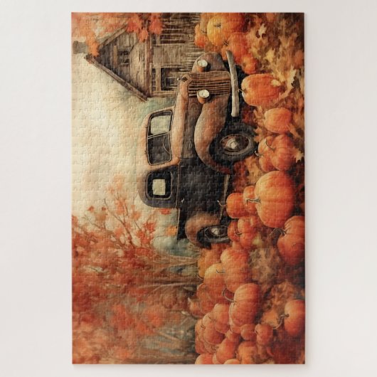  Rusty Pickup en Pompoenen Herfst 20x30 Legpuzzel (Verticaal)