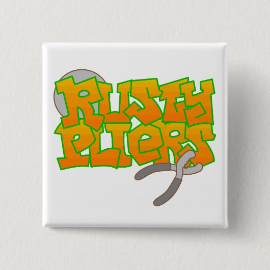 Rusty Pin Vierkante Button 5,1 Cm (Voorkant)