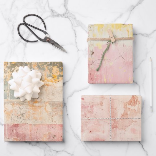 Rusty Pink Paint Waterverf Inpakpapier Vel (Voorkant)