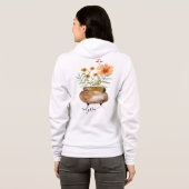Rusty Pink Rose Flowers Trendy Script Name Hoodie (Achterkant volledig)