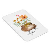 Rusty Pink Rose Flowers Trendy Script Name Magneet (Rechterzijde)
