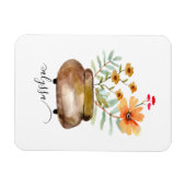 Rusty Pink Rose Flowers Trendy Script Name Magneet (Horizontaal)