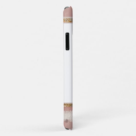 Rusty Pink & White Flowered Border Case-Mate iPhone Case (Achterkant/rechts)