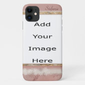Rusty Pink & White Flowered Border Case-Mate iPhone Case (Achterkant)