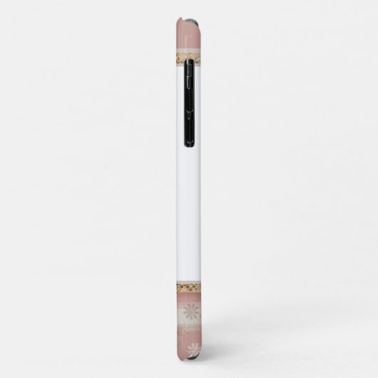 Rusty Pink & White Flowered Border Case-Mate iPhone Case (Achterkant/links)