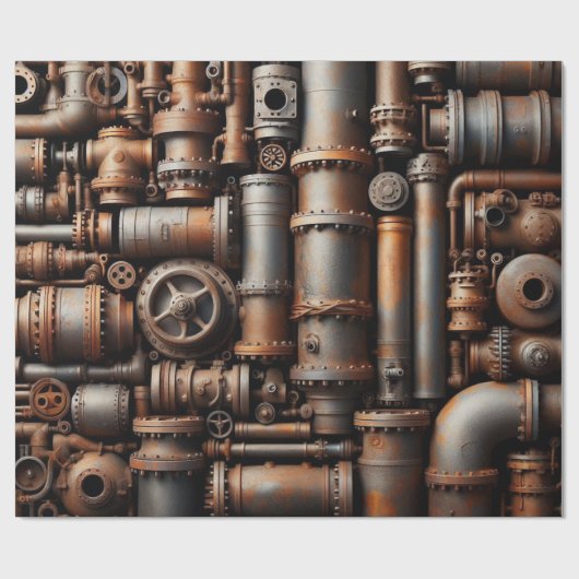 Rusty Pipes Wrapping Paper Cadeaupapier (Vlak)
