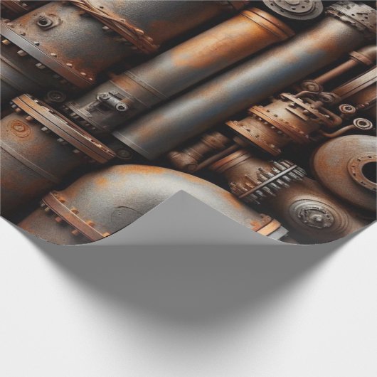 Rusty Pipes Wrapping Paper Cadeaupapier (Hoek)