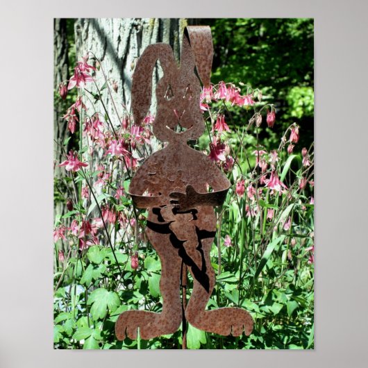 Rusty Rabbit Columbine Flower Garden Poster (Voorkant)