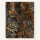 Rusty Raised Floral Spiral Notitieboek - Custom (Voorkant)