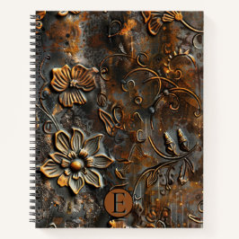 Rusty Raised Floral Spiral Notitieboek - Custom