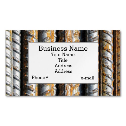 Rusty Rebar Design Magnetic Visitekaartje Magnetisch Visitekaartje (Voorkant)