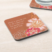 Rusty Red Damask met Big Flowers Onderzetters (Linkerzijde)