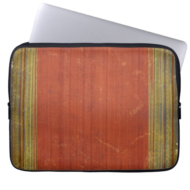 Rusty Red Green Stripes-laptop — Sleeve (Voorkant)