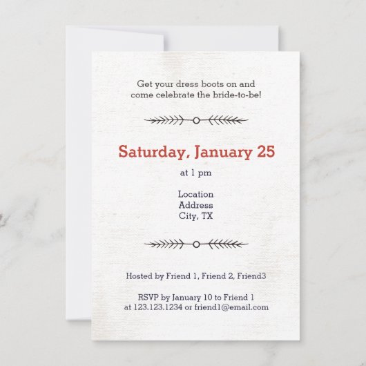 Rusty Red, laatste ride voor de bruid Kaart (Achterkant)