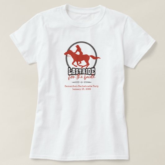 Rusty Red, laatste ride voor de bruid T-shirt (Design voorkant)