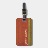 Rusty Red Muted Stripes Bagagelabel (Voorkant verticaal)