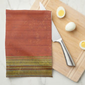Rusty Red Muted Stripes Tea Towel Kitchen Towel Theedoek (Quarter Fold)
