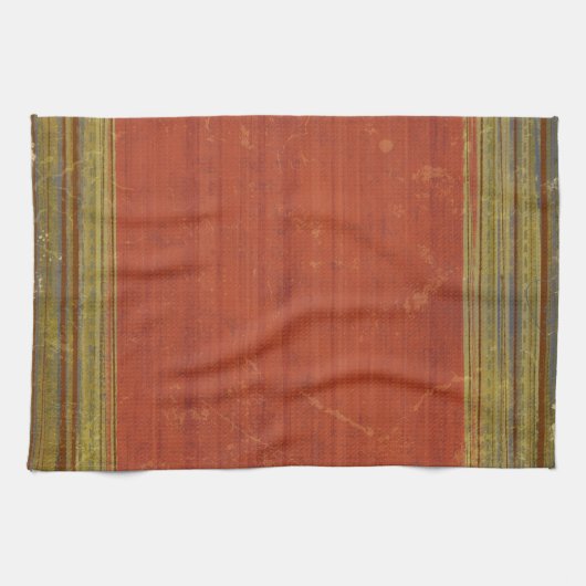 Rusty Red Muted Stripes Tea Towel Kitchen Towel Theedoek (Horizontaal)