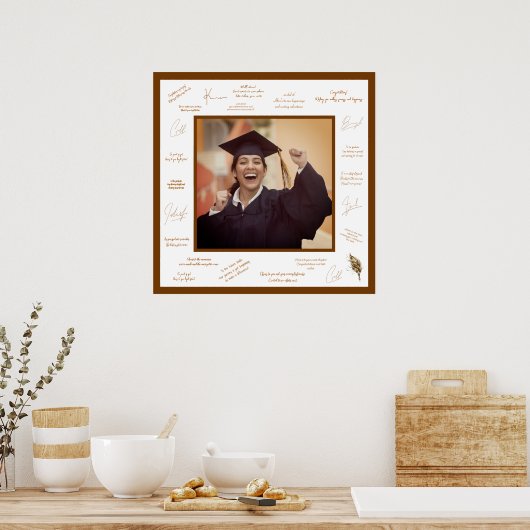 Rusty Red Signatures Memories Autograph Afstuderen Poster (Keuken)