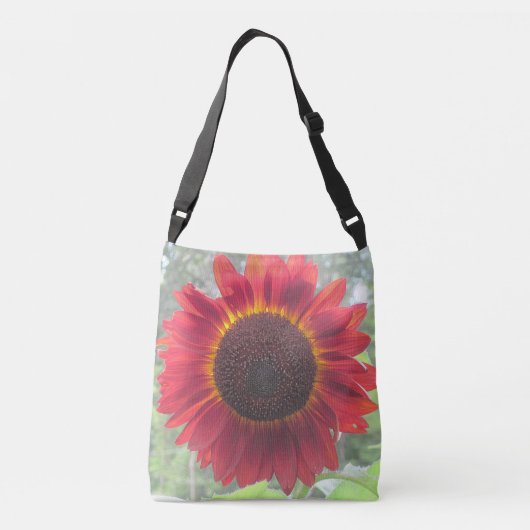 Rusty Red Sunflower Crossbody Tas (Achterkant)