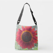 Rusty Red Sunflower Crossbody Tas (Voorkant)