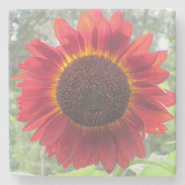 Rusty Red Sunflower Stenen Onderzetter
