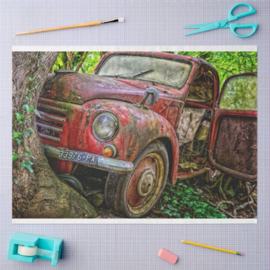 Rusty Red Truck  20x30-decoupage Tissuepapier (Craft)