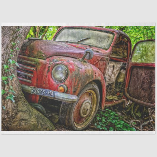 Rusty Red Truck  20x30-decoupage Tissuepapier (Voorkant)