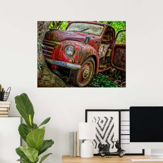 Rusty Red Truck  Poster (Thuiskantoor)