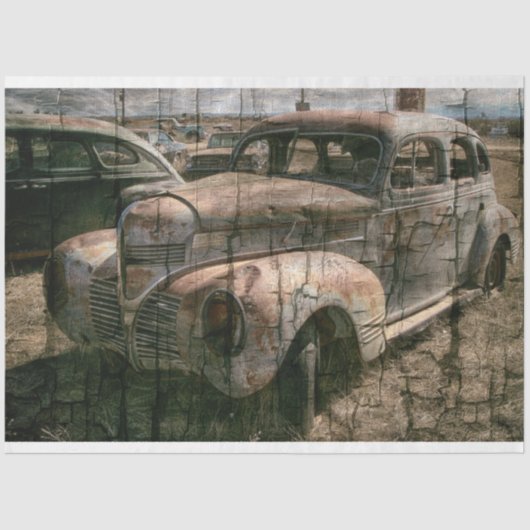 Rusty Retro Car  20x30-decoupage Tissuepapier (Voorkant)