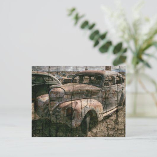 Rusty Retro Car  Briefkaart (Staand voorkant)