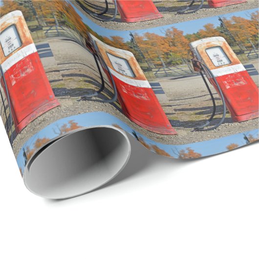 Rusty Retro Gasoline Pomp Cadeaupapier (Rol Hoek)