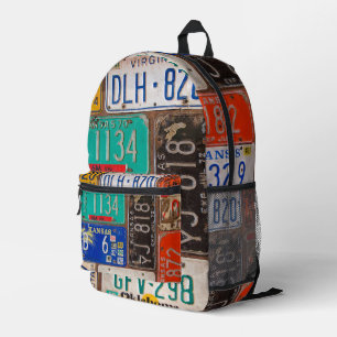 Rusty Retro License Bord Collectie Bedrukte Rugzak