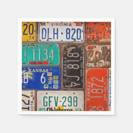Rusty Retro License Bord Collectie Servet (Voorkant)