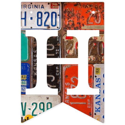 Rusty Retro Licentie Bord Verjaardag Vlaggetjes (Tweede vlag)