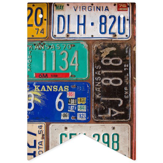 Rusty Retro Licentie Bord Verjaardag Vlaggetjes (Eerste vlag)