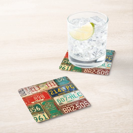 Rusty Retro Licentie Borden Kartonnen Onderzetters (Insitu)