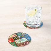 Rusty Retro Licentie Borden Ronde Kartonnen Onderzetter (Insitu)