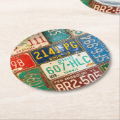 Rusty Retro Licentie Borden Ronde Kartonnen Onderzetter (Gebogen)