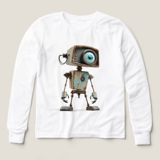 Rusty Retro Robot – Wide-Eyed Explorer (Voorkant)
