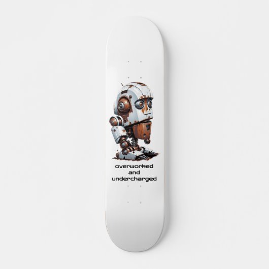 Rusty Robot: Overwerkt en Onderbelast Persoonlijk Skateboard (Voorkant)