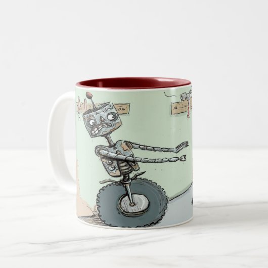 Rusty Robot Tweekleurige Koffiemok (Voorkant links)