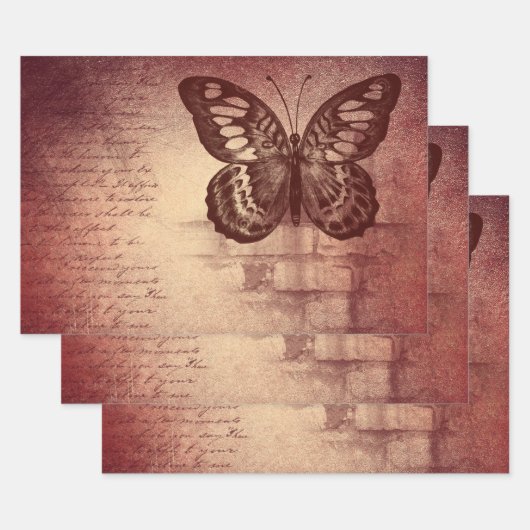 Rusty Roos Butterfly Inpakpapier Vel (Set)