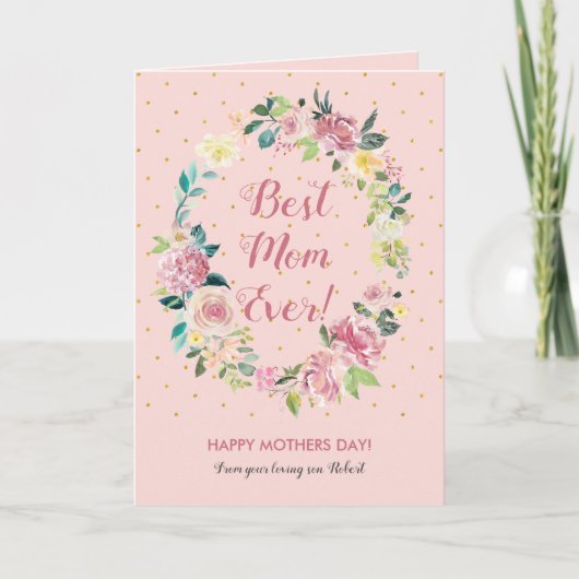 Rusty roos florale adem kaart (Voorkant)