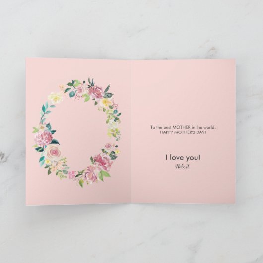 Rusty roos florale adem kaart (Binnen)