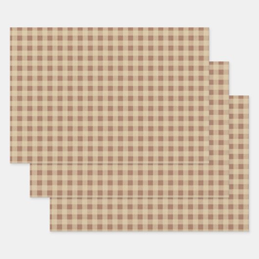 Rusty Roos Gingham Inpakpapier Vel (Set)