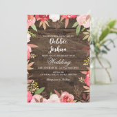 Rusty Roos Rustic Country Huwelijksuitnodiging Kaart (Staand voorkant)